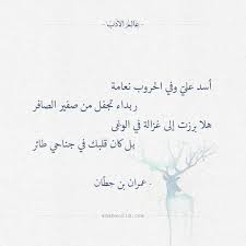 أسد علي وفي الحروب نعامة عمران بن حطان عالم الأدب Pretty Words Islamic Quotes Arabic Poetry
