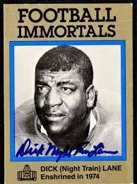 1985 Football Immortals Hall of Fame Dick Lane #65 AUTO Card HOF * SIGNED  TWICE