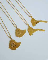 E T H I O P I A E R I T R E A 20 24 28 Ethiopia Eritrea Necklace Map Unisex Habesha Africa Afr Eritrean Necklace Jewelry