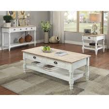A Chic Anchor For Any Style This Charming Abby Ann Coffee Table Showcases A Weathered White Fi Coffee Table 3 Piece Coffee Table Set Coffee Table With Storage