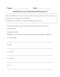 Writing Indefinite Pronouns Worksheet Pronoun Worksheets Indefinite Pronouns Worksheets Indefinite Pronouns