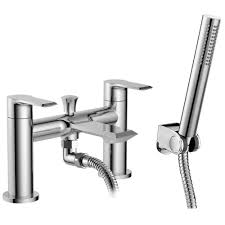 Nuie Limit Chrome Twin Lever Bath Shower Mixer Tap Shower Kits Lim304 Bath Taps From Taps Uk