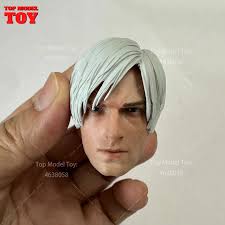 1/6 Scale White Hair Dante Detachable Hair Head Sculpt Carving Model Fit  12'' Male Soldier Action Figure Body Dolls