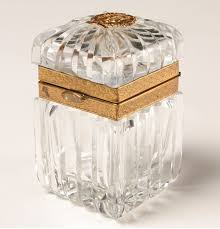 Baccarat Glass Box Trimmed In Brass With A Lyre Medallion On Top Baccarat Glass Glass Boxes Glass Containers With Lids