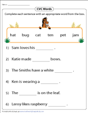 See more ideas about digraph words, cvc words, sentences. Simple Cvc Words Sentences Short I Phonics Worksheets Short I Cvc Words Unscramble The Words To Form A Logical Sentence Ryainend