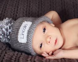 Personalized Knit Preemie Hat, Baby Name Announcement
