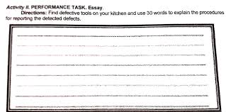 The questions can vary since teamwork looks different in every workplace. Solved Activity Ii Performance Task Essay Directions Find Defective Tools On Your Kitchen And Use 30 Words To Explain The Procedures For Report Course Hero