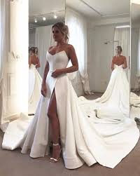 Wedding Dress Under 200 Satin Wedding Gown Simple Bridal Dress Alinanova Satin Wedding Gown Satin Bridal Gowns Wedding Dresses