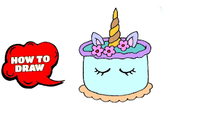 How To Draw A Unicorn Cake Unicorn Birthday Cake Unicorn Birthday Cake Unicorn Birthday Art Tutorials Drawing