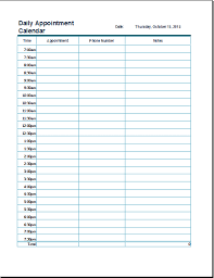 Ms Excel Daily Appointment Calendar Template Formal Word Templates Daily Calendar Template Appointment Calendar Calendar Template
