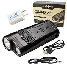 Surefire Guardian Rechargeable Flashlight Edc Dual Beam 1000 Lumens With Intellibeam Bundle With A Lumintrail Usb Wall Adapter