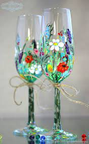 The Glasses Summer Pleasure Painting Buy Or Order In An Online Shop On Livemaster The Gla Painting Glassware Wine Glass Crafts Hand Painted Wine Glasses