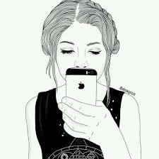 Black And White Mirror Selfie Drawing Pin On Ilustraciones