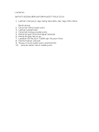 Smjk chung ling kadet polis 2017 peringkat kebangsaan zon utara. Senarai Aktiviti Kadet Polis