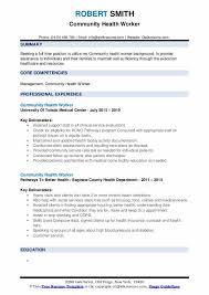 Community Health Worker Resume Samples Qwikresume