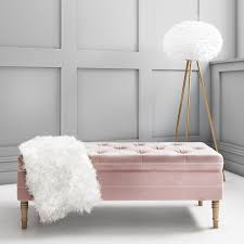 The top is attached by hinge and easily props up to reveal a spacious option for pillows, blankets, books, and more.the balanced tufting design on the top of the ottoman shows a subtle attention to detail that. Safina Ottoman Storage Bench In Baby Pink Velvet With Button Detail Furniture123