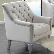 Pacific Landing Avonlea Accent Chair In Gray Nebraska Furniture Mart Accent Chairs Modern Glam Living Room Glam Living Room
