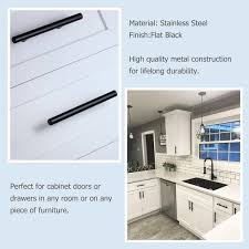 Stainless steel appliances have been in fashion for copper or bronze hardware accents can add visual. 50pack Kitchen Cabinet Handles Black Stainless Steel Goldenwarm
