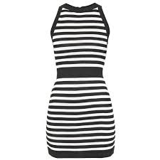 Women S Balmain Stripe Knit Minidress 1 350 Liked On Polyvore Featuring Dresses W Black And White Short Dresses Black White Mini Dress Striped Knit Dress