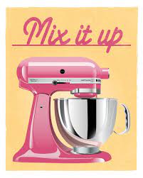 Zapping Mixer Print Cucina Arte 8 X 10 Di Littlemarbledesign Kitchen Stand Mixer Kitchen Aid Mixer Kitchen Art