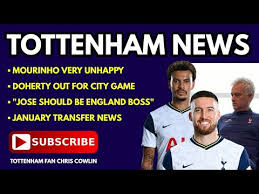 Latest tottenham news including live scores, fixtures and results plus transfer updates and announcements from new spurs manager jose mourinho. Tottenham News Mourinho Unhappy Doherty Out Of City Game Former Star Jose Should Manage England Youtube