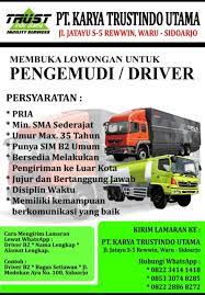 Pt eka putra jaya divisi rph dsn kalisari desa banjarsari kec trucuk bojonegoro. Supir Truk Lowongan Kerja Supir Driver Sim B2 Umum Facebook