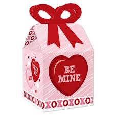 Creative valentine's day boxes for boys and girls. Big Dot Of Happiness Conversation Hearts Square Favor Gift Boxes Valentine S Day Party Bow Boxes Set Of 12 Target