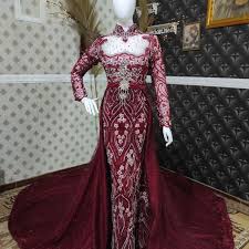 Baju, celana, selendang ld 106cm panjang : Jual Gaun Pengantin Maroon Wedding Kota Bandung Onlineshopardysha Tokopedia