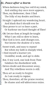Peace After A Storm By William Cowper Spiritual Poems Poems Inspirational Quotes
