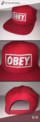 Obey Red Snapback Hat Snapback Hats Urban Outfitters Accessories Hats