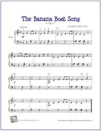 I've got a pal, a regular out an' outer. Banana Boat Song Day O Free Easy Piano Sheet Music