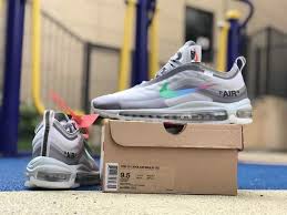 Off White Nike Air Max 97 Green Grey Mens Womens Shoes Aj4585 012 On Box Anpkick Com Nike Air Max 97 Blue Sneakers Nike