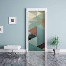 sticker scandinave bleu decoratif pour portes porte de chambre deco sejour stickers porte placard