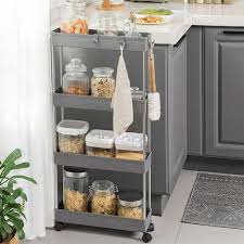 slim rolling storage cart