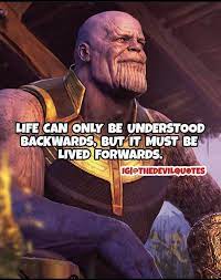 Thanos is the biggest avengers' villain who plans to wipe out half the universe for the bright future of the other half. Instagram Thanos Quotes Im14andthisisdeep