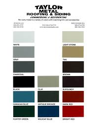 Color Chart Metal Roofing