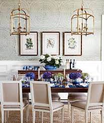 Schumacher Feather Bloom Wallpaper Dining Room Wallpaper Traditional Dining Rooms Dining Room Inspiration