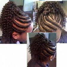 Flat Twist Updo With Extensions Below Flat Twist With Weave And Curly Ponytail The Twist Are Stuffed Flat Twist Updo Hair Styles Natural Hair Styles
