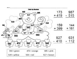 Students will pick six colors of their own choosing to color the crayons at the bottom of the page. 3 Digit Addition And Subtraction Color By Number Worksheets Teaching Resources Tpt
