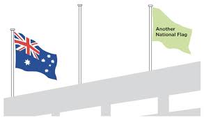 The badge depicts the cross of st george in red on a white disc. State Flag Nsw Government