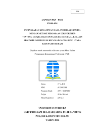 Deskripsi hasil penelitian perbaikan pembelajaran 1. Contoh Laporan Pkp Bahasa Indonesia Kelas 4