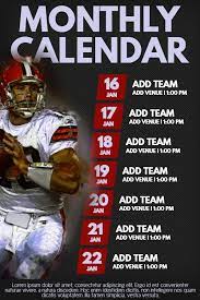 Sports Team Schedule Poster Template Team Schedule Soccer Poster Football Poster