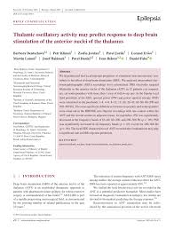 Thalamic oscillatory activity may predict response to deep brain  stimulation of the anterior nuclei of the thalamus