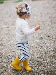 Yellow Rain Boots And Stripes Kids Outfits Kids Fashion Preppy Baby Hunter Boots