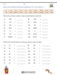 How to write roman numerals. Roman Numerals Worksheet