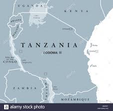 Eine hauptstadt ist ein symbolisches, zumeist auch politisches zentrum eines staates und oft sitz der obersten staatsgewalten: Politische Landkarte Tansania Mit Hauptstadt Dodoma Landesgrenzen Inseln Sansibar Pemba Und Nachbar Landern Stockfotografie Alamy