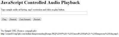 Using Javascript To Control The Playback Of Audio Tag In Html5