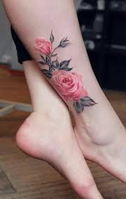 Watercolor Pink Floral Ankle Tattoo Ideas For Women Beautiful Delicate Flower Leg Tattoos Www Delicate Flower Tattoo Ankle Tattoo Designs Flower Leg Tattoos