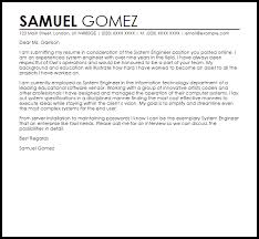 System Engineer Cover Letter Sample Cover Letter Templates Examples