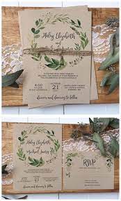 I Like The Greenery Font And Layout Just Not On The Brown Kraft Paper For Wedding Invitations Rustic Wedding Invitation Inspiration Free Wedding Invitations